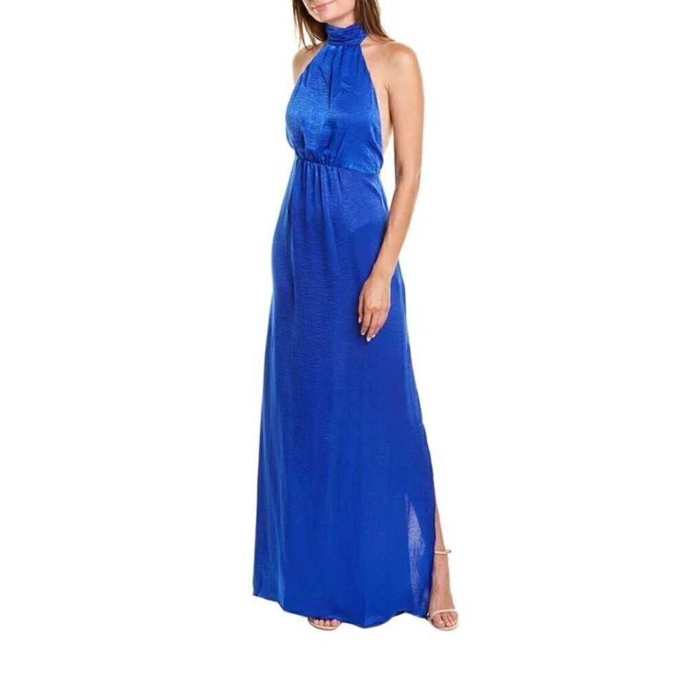NEW Show Me Your MuMu Collette Halter Maxi Dress in Royal Blue Size-XS MSRP $198